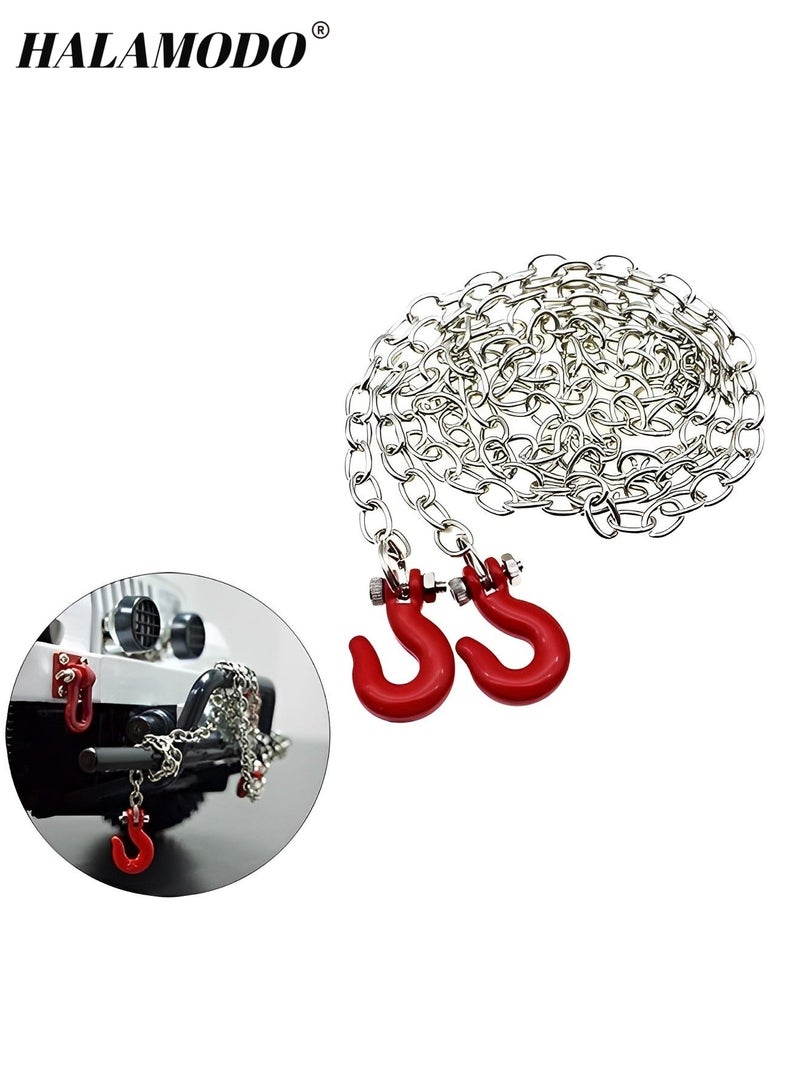 HALAMODO Mini Metal Trailer Hook & Chain RC Chain Hook Tow Hook Trailer Chain Metal Trailer Chain Hooks Compatible with RC Car Truck - Image 3