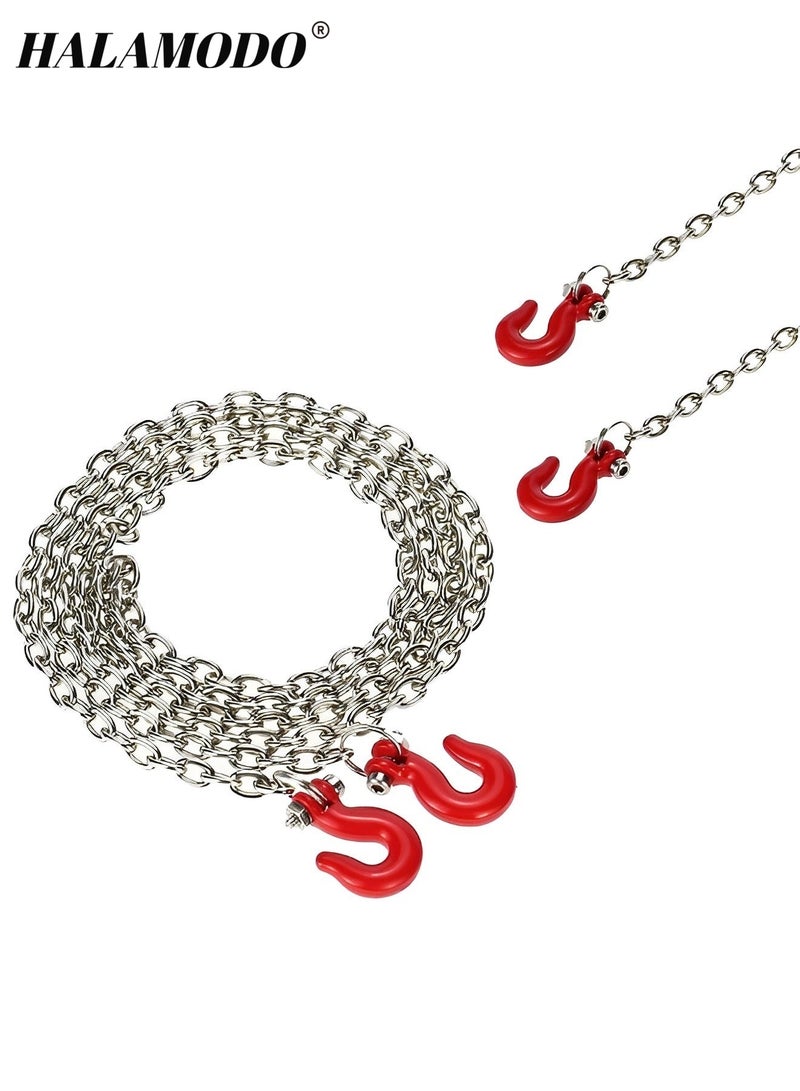 HALAMODO Mini Metal Trailer Hook & Chain RC Chain Hook Tow Hook Trailer Chain Metal Trailer Chain Hooks Compatible with RC Car Truck - Image 4