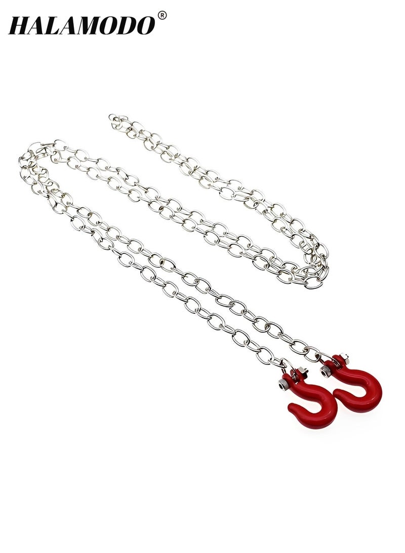 HALAMODO Mini Metal Trailer Hook & Chain RC Chain Hook Tow Hook Trailer Chain Metal Trailer Chain Hooks Compatible with RC Car Truck - Image 5