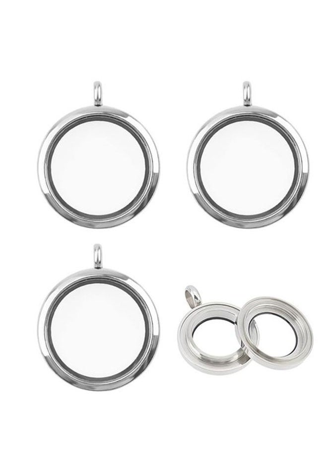 FASHION MANIA Photo Charms, 4Pcs Glossy Round Photo Frame Locket Bridal Wedding Bouquet Charms Memory Locket  - Image 1