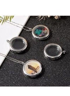 FASHION MANIA Photo Charms, 4Pcs Glossy Round Photo Frame Locket Bridal Wedding Bouquet Charms Memory Locket  - Image 5