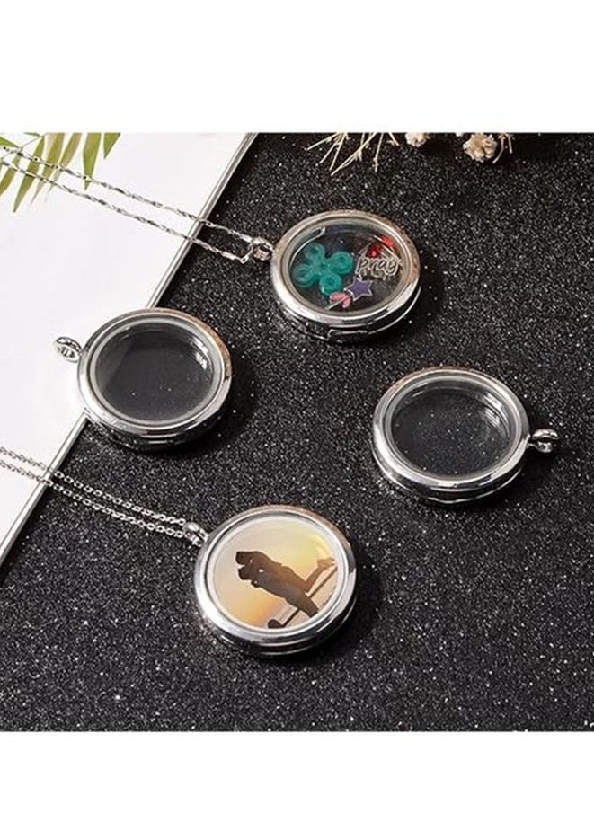 FASHION MANIA Photo Charms, 4Pcs Glossy Round Photo Frame Locket Bridal Wedding Bouquet Charms Memory Locket  - Image 5