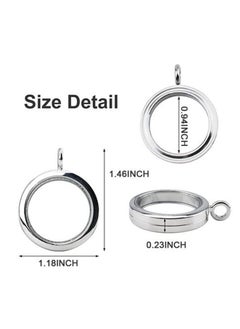 FASHION MANIA Photo Charms, 4Pcs Glossy Round Photo Frame Locket Bridal Wedding Bouquet Charms Memory Locket  - Image 4