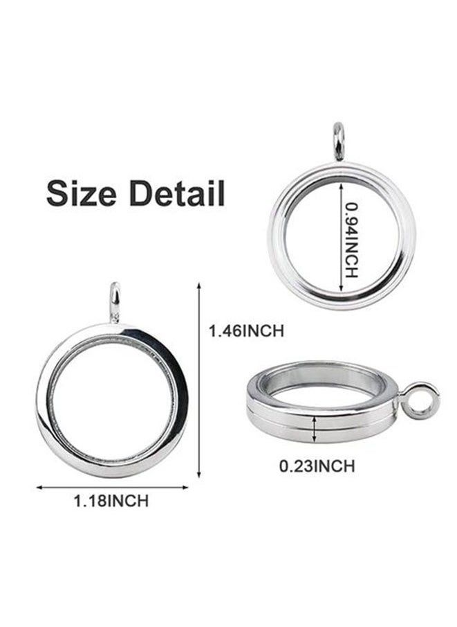 FASHION MANIA Photo Charms, 4Pcs Glossy Round Photo Frame Locket Bridal Wedding Bouquet Charms Memory Locket  - Image 4