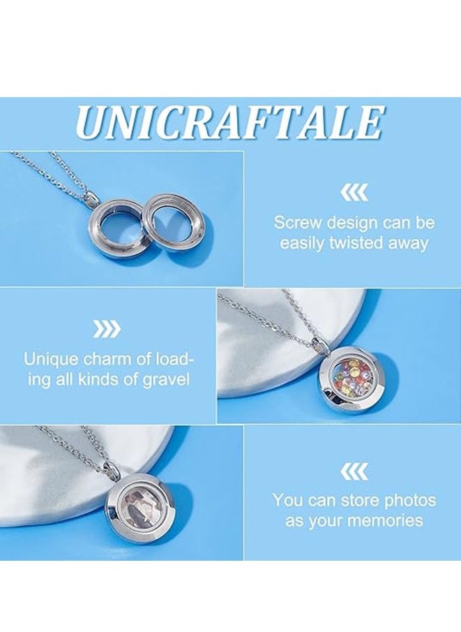 FASHION MANIA Photo Charms, 4Pcs Glossy Round Photo Frame Locket Bridal Wedding Bouquet Charms Memory Locket  - Image 3