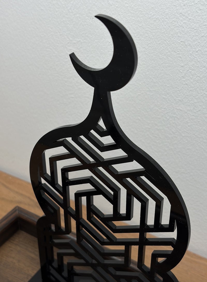 لوحة ستاند ديكور من الأكريليك بتصميم إسلامي مزين بهلال رمضان - Image 4