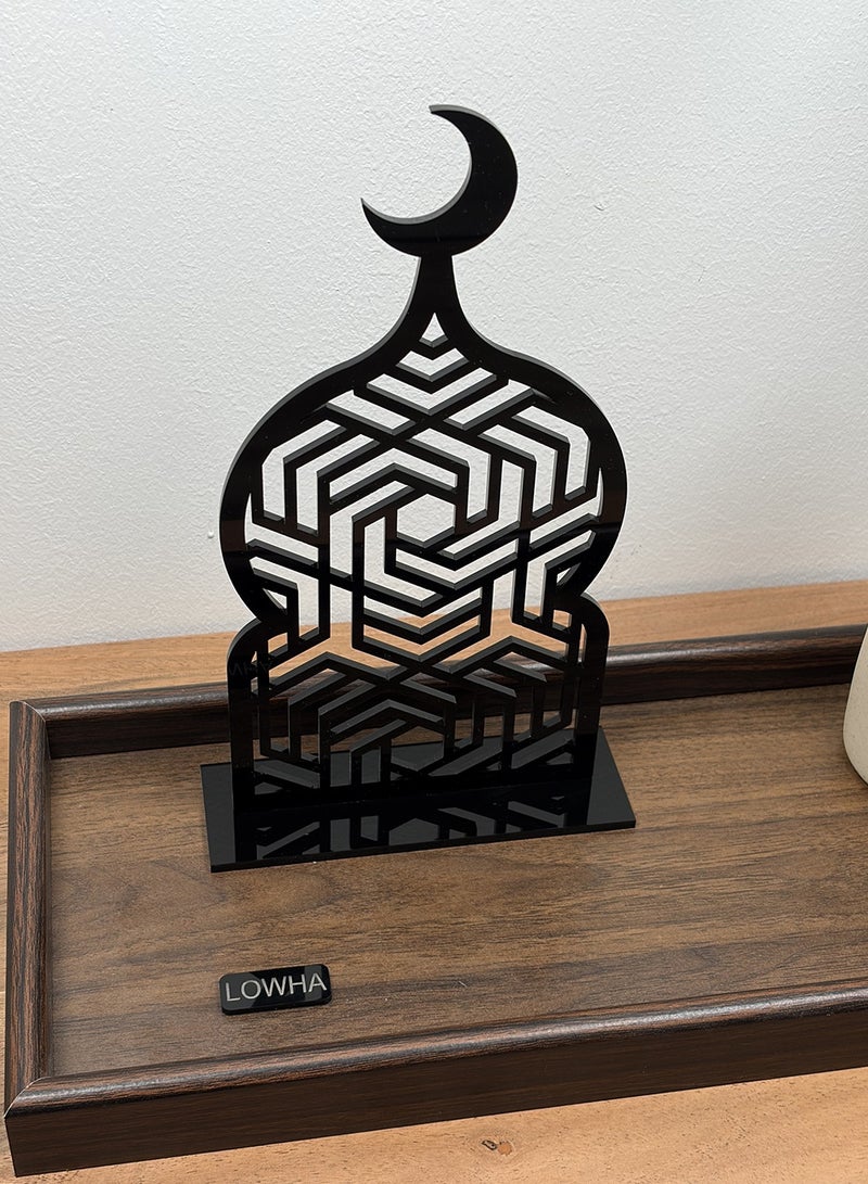 لوحة ستاند ديكور من الأكريليك بتصميم إسلامي مزين بهلال رمضان - Image 3