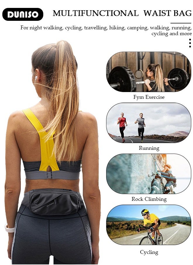 DUNISO Waist Pack for Women Men , Crossbody Waist Bag Pack Belt Bag for Travel Walking Running Hiking Cycling, Pouch Hip Bum Bag Chest Bag with Adjustable Strap For Gym Fitness Workout Travel Work Commuting  - Image 3