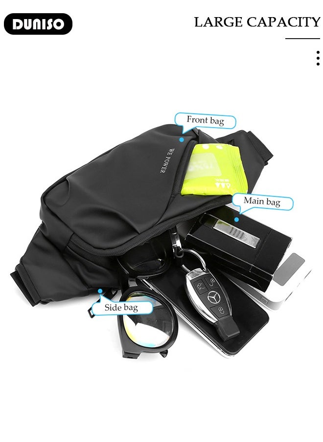 DUNISO Waist Pack for Women Men , Crossbody Waist Bag Pack Belt Bag for Travel Walking Running Hiking Cycling, Pouch Hip Bum Bag Chest Bag with Adjustable Strap For Gym Fitness Workout Travel Work Commuting  - Image 5