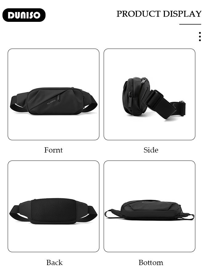 DUNISO - Waist Pack for Women Men , Crossbody Waist Bag Pack Belt Bag for Travel Walking Running Hiking Cycling, Pouch Hip Bum Bag Chest Bag with Adjustable Strap For Gym Fitness Workout Travel Work Commuting - Image 1