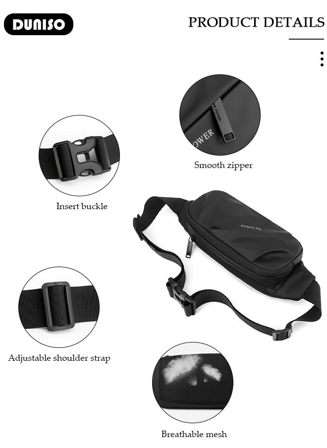 DUNISO - Waist Pack for Women Men , Crossbody Waist Bag Pack Belt Bag for Travel Walking Running Hiking Cycling, Pouch Hip Bum Bag Chest Bag with Adjustable Strap For Gym Fitness Workout Travel Work Commuting - Image 1