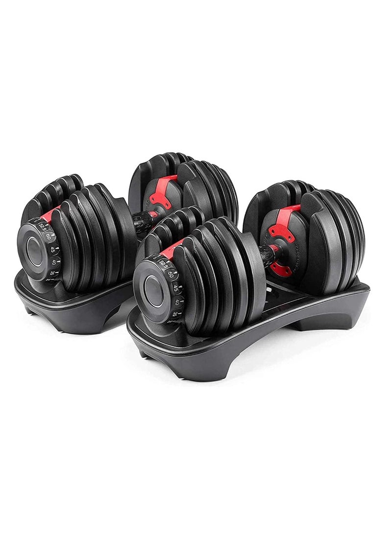 Generic Adjustable Double Dumbbell, Professional Comprehensive Training Equipment for Home Gym, Non-Slip Handle, Rust-Resistant  - Image 1
