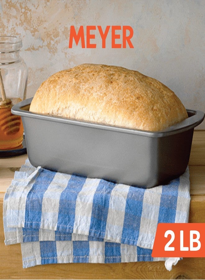 Meyer Bakemaster Carbon Steel Non Stick Rectangle Loaf Tin | Cake Pan | Bread Mould | Bread Tin | Nonstick Bread Pan | Loaf Pan Bread | Bread Loaf Pan for Baking | Baking Essentials, 2LB, Grey - Image 2
