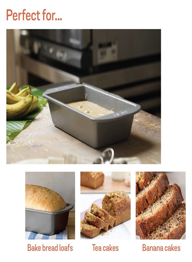 Meyer Bakemaster Carbon Steel Non Stick Rectangle Loaf Tin | Cake Pan | Bread Mould | Bread Tin | Nonstick Bread Pan | Loaf Pan Bread | Bread Loaf Pan for Baking | Baking Essentials, 2LB, Grey - Image 3