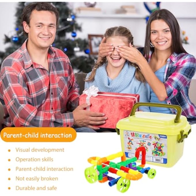 1 SET/ 88PCS PIPE TUBE TOY PLASTIC WATER PIPE BUILDING BLOCKS STEM TUBE LOCKS CONSTRUCTION KIT KIDS SENSORY TOYS EDUCATIONAL TOY - Image 3