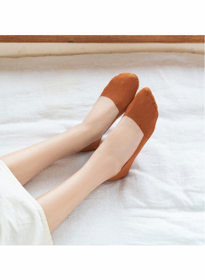 Women Thin Socks Ice silk skin tone No Show Liner Socks Low Cut Cotton Nylon Boat Invisible Hidden Socks - Image 3