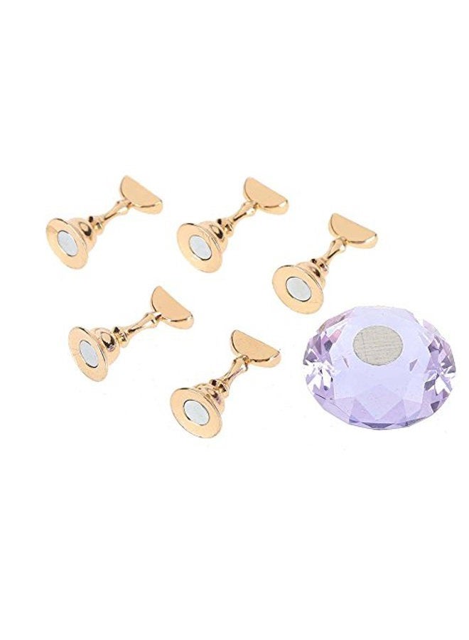 Sonew Nail Art Display Stand Crystal Alloy Nail Tips Stand Holders Magnetic Manicure Nails Salon Tool 4Colors() - Image 1