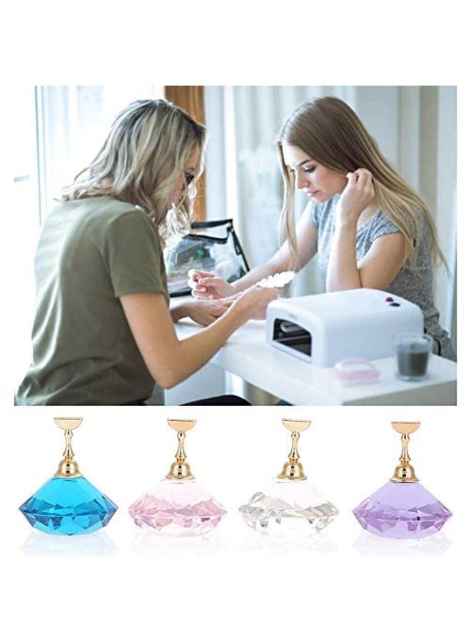 Sonew Nail Art Display Stand Crystal Alloy Nail Tips Stand Holders Magnetic Manicure Nails Salon Tool 4Colors() - Image 5