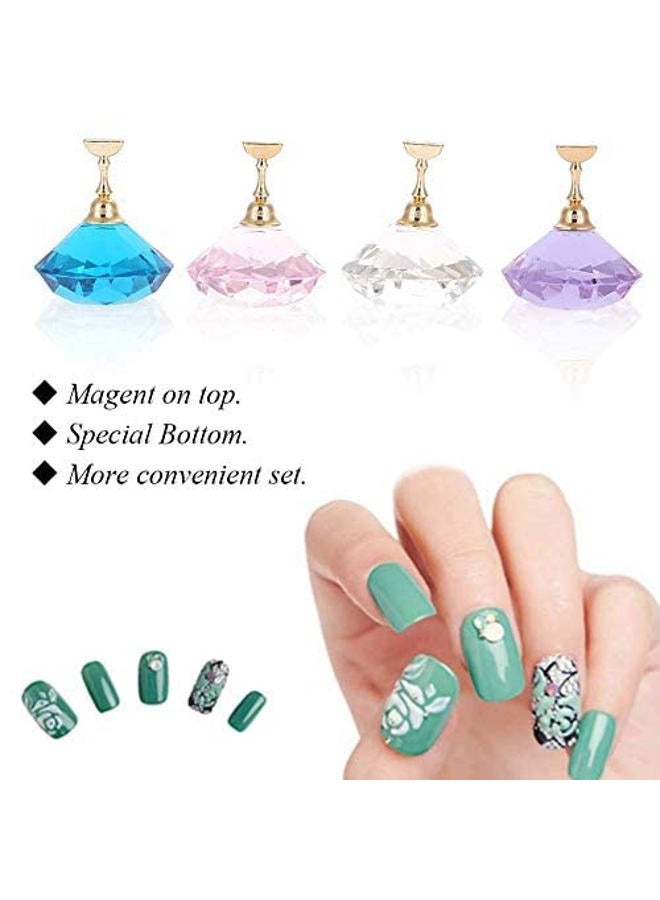 Sonew Nail Art Display Stand Crystal Alloy Nail Tips Stand Holders Magnetic Manicure Nails Salon Tool 4Colors() - Image 4