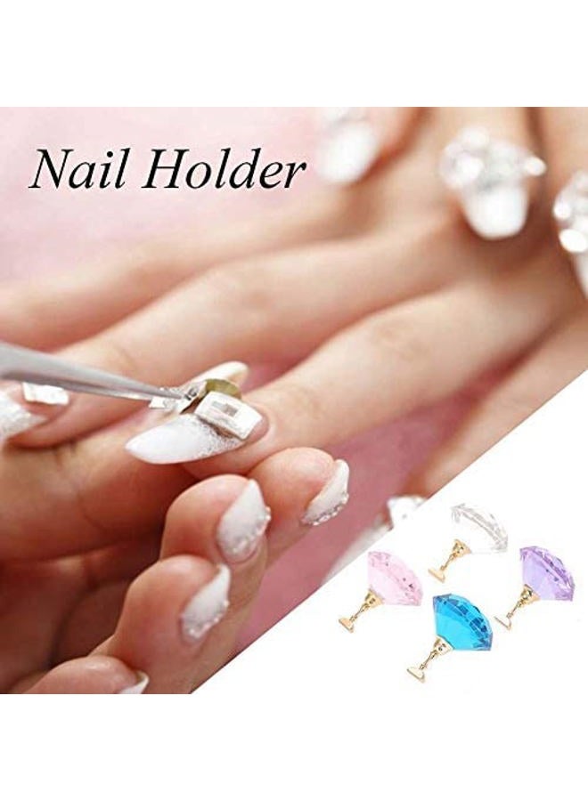 Sonew Nail Art Display Stand Crystal Alloy Nail Tips Stand Holders Magnetic Manicure Nails Salon Tool 4Colors() - Image 3
