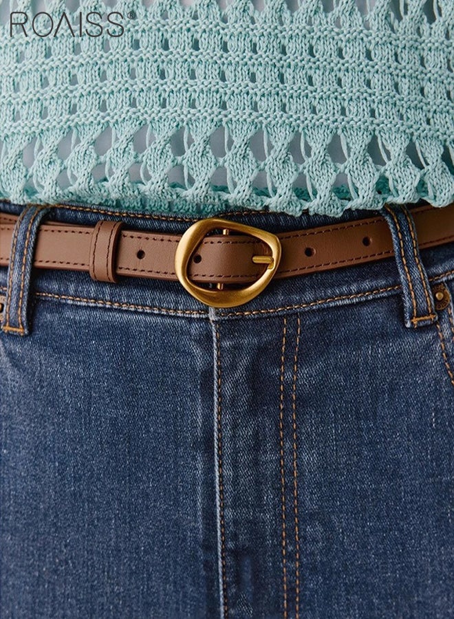 roaiss 2 Pcs Women's Casual Pin Buckle PU Belt, Simple and Versatile Decorative Thin Belts, Suitable for Ladies Jeans, Sweaters, Suits, Dresses  - Image 2