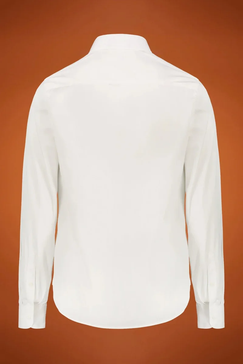 Doppelganger White Men's tech shirt classic collar nylon fabric regular fit - White for Men | Best Price UAE