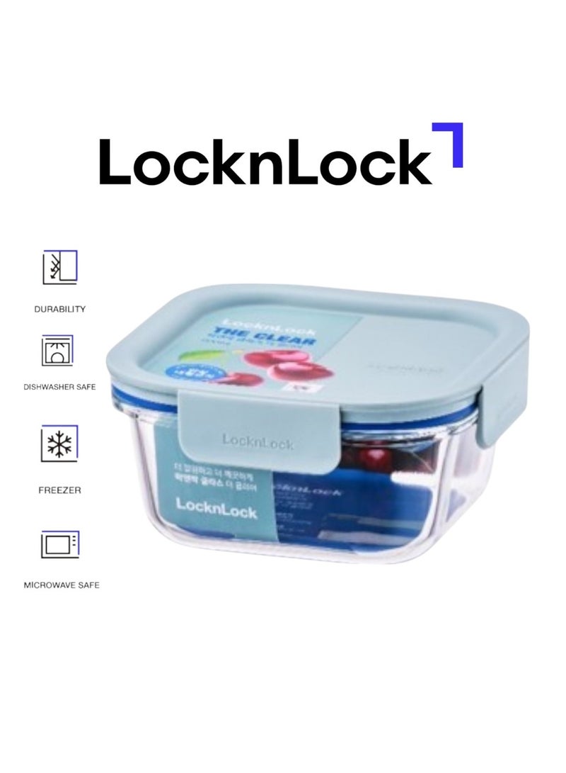 LocknLock Clear Glass Square 750ml Mint - Durable, Airtight, Heat-Resistant Food Storage Container - Image 1