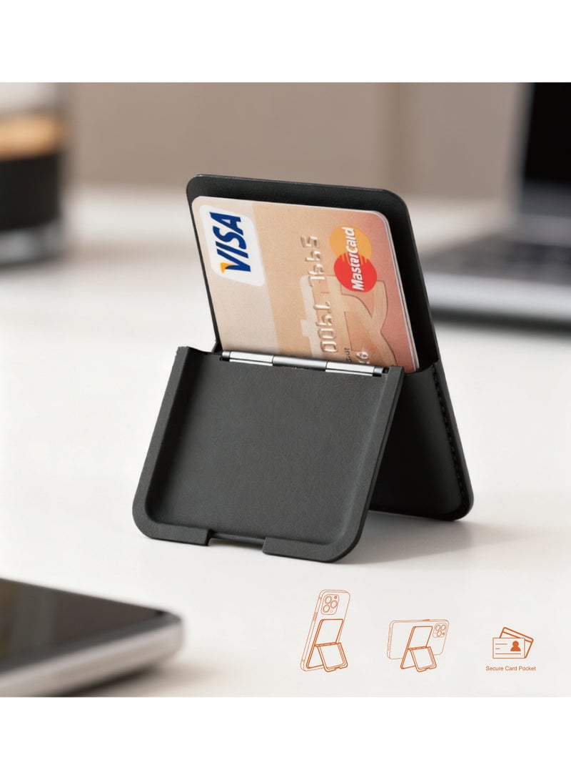 FIFTH ELEMENT LOCKR 2-in-1 MagSafe Wallet and Stand, PU Leather Card Holder with Adjustable Kickstand & Strong Magnets – Grey - Image 2