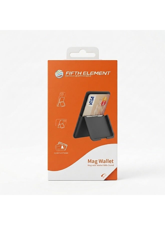 FIFTH ELEMENT LOCKR 2-in-1 MagSafe Wallet and Stand, PU Leather Card Holder with Adjustable Kickstand & Strong Magnets – Grey