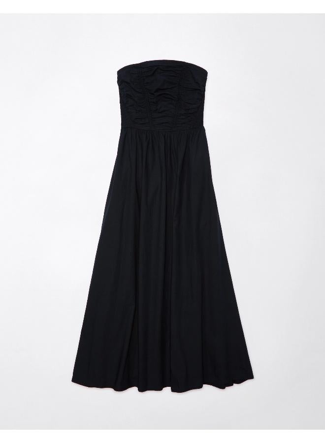Strapless Ruched Midi Dress