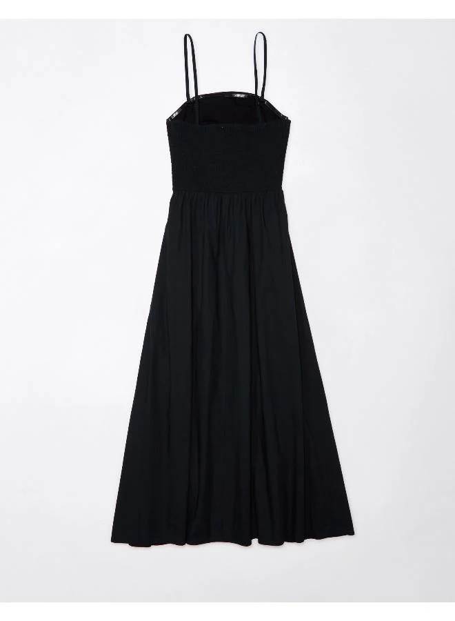 American Eagle Strapless Ruched Midi Dress