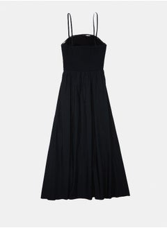American Eagle AE Strapless Ruched Poplin Midi Dress  - Image 5
