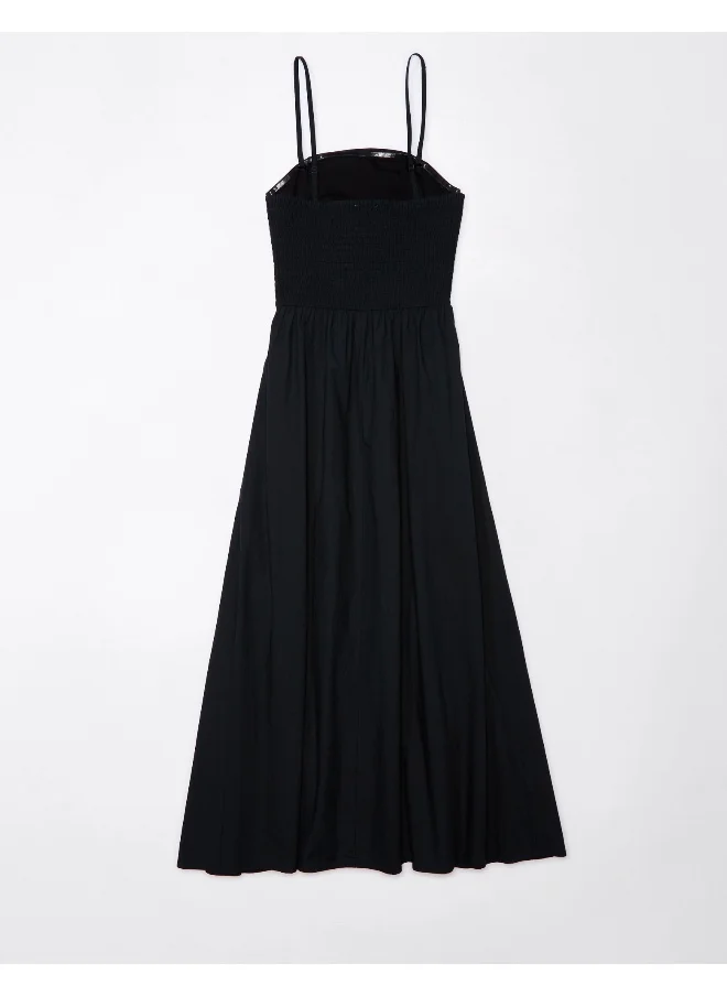 American Eagle Strapless Ruched Midi Dress