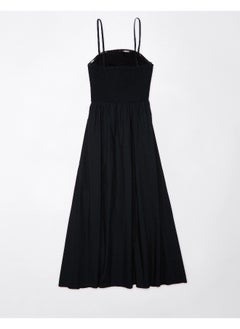 American Eagle AE Strapless Ruched Poplin Midi Dress  - Image 2