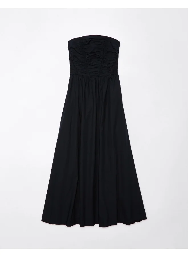 American Eagle Strapless Ruched Midi Dress