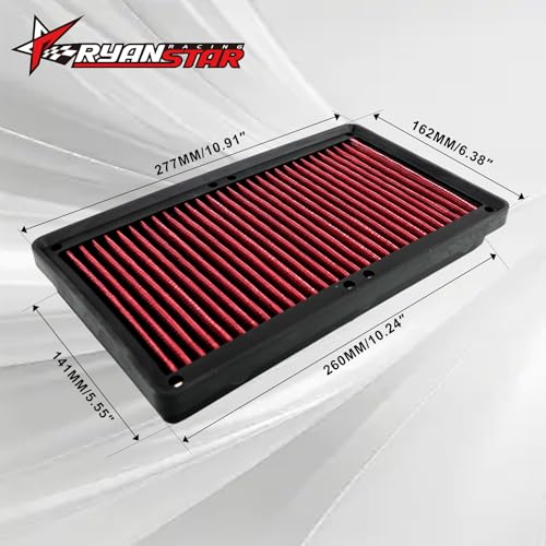RYANSTAR RACING High-Flow Engine Air Filter 33-5108 Compatible with Hyundai KIA Washable and Reusable Improves Power and Throttle Response Designed for Lifelong Use - Image 2