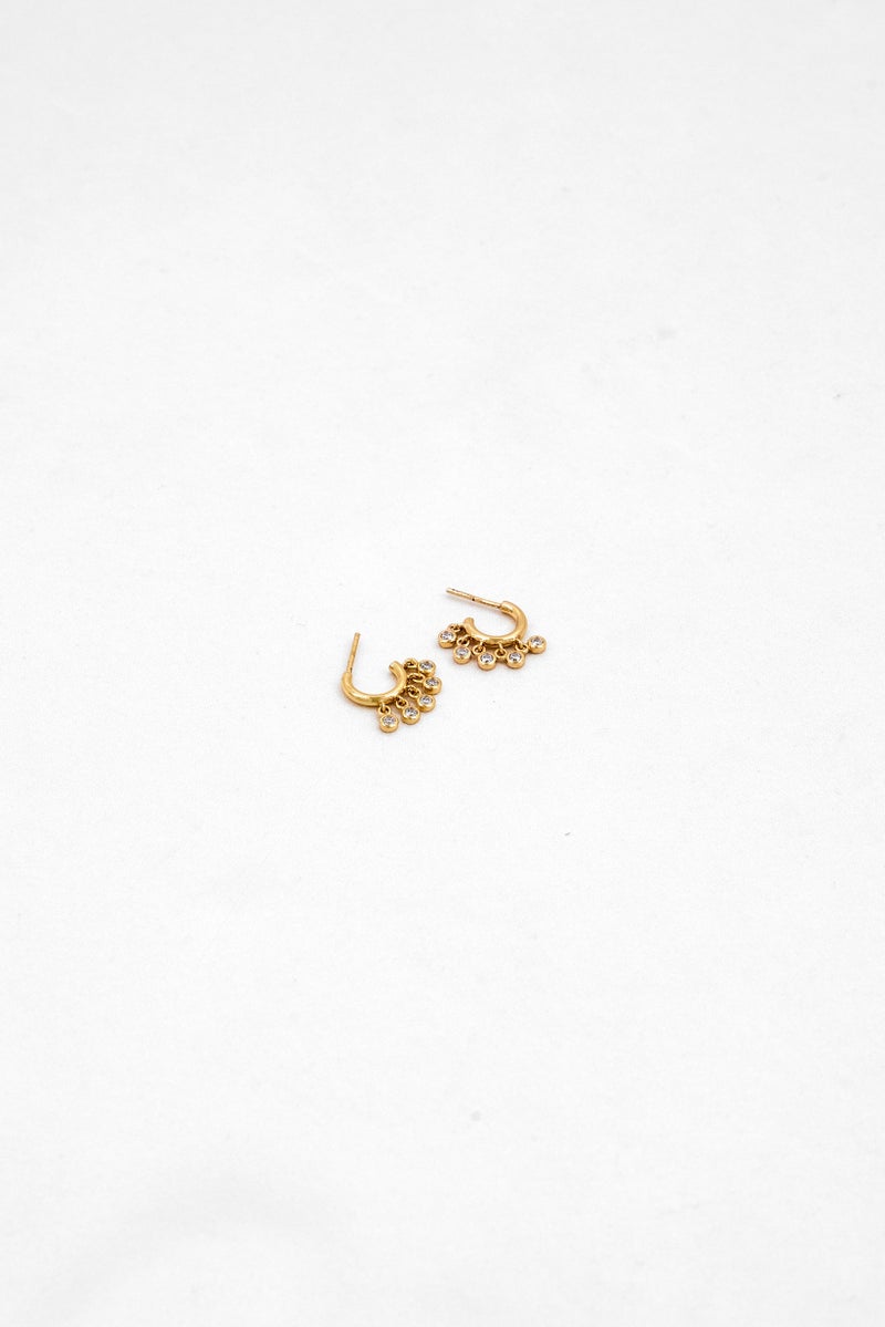 OLIVIA BURTON Women Mini Crystal Shaker Hoop Earrings, Gold  - Image 1