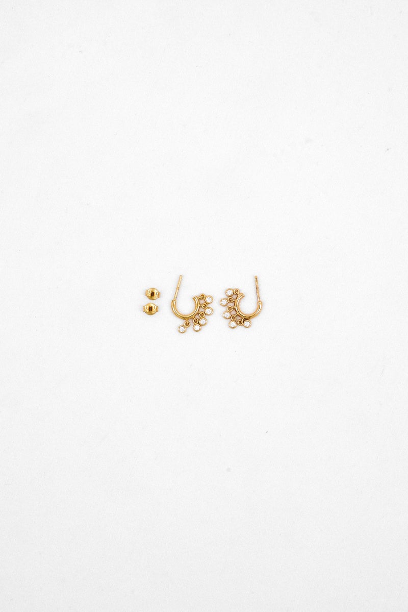 OLIVIA BURTON Women Mini Crystal Shaker Hoop Earrings, Gold  - Image 3
