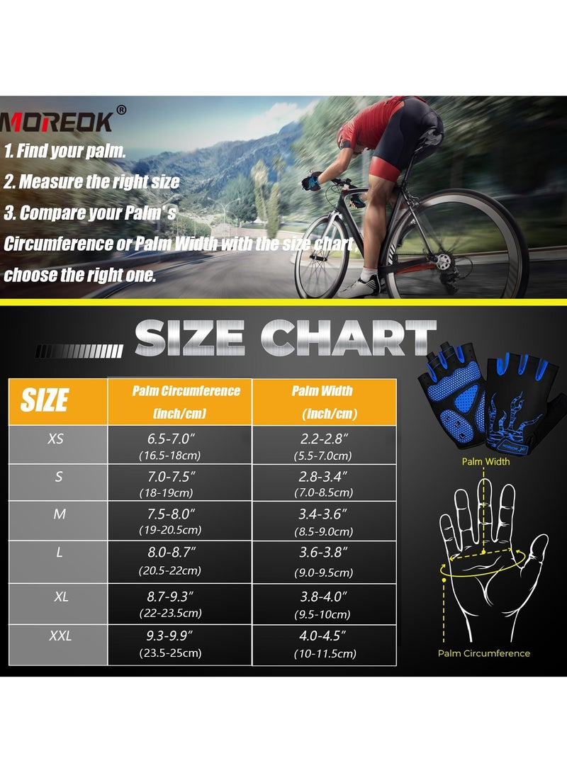 Cuken Shock-Absorbing Cycling Gloves, Blue – 5mm Gel Padding, Half-Finger for Gym & Outdoor Sports - Image 2