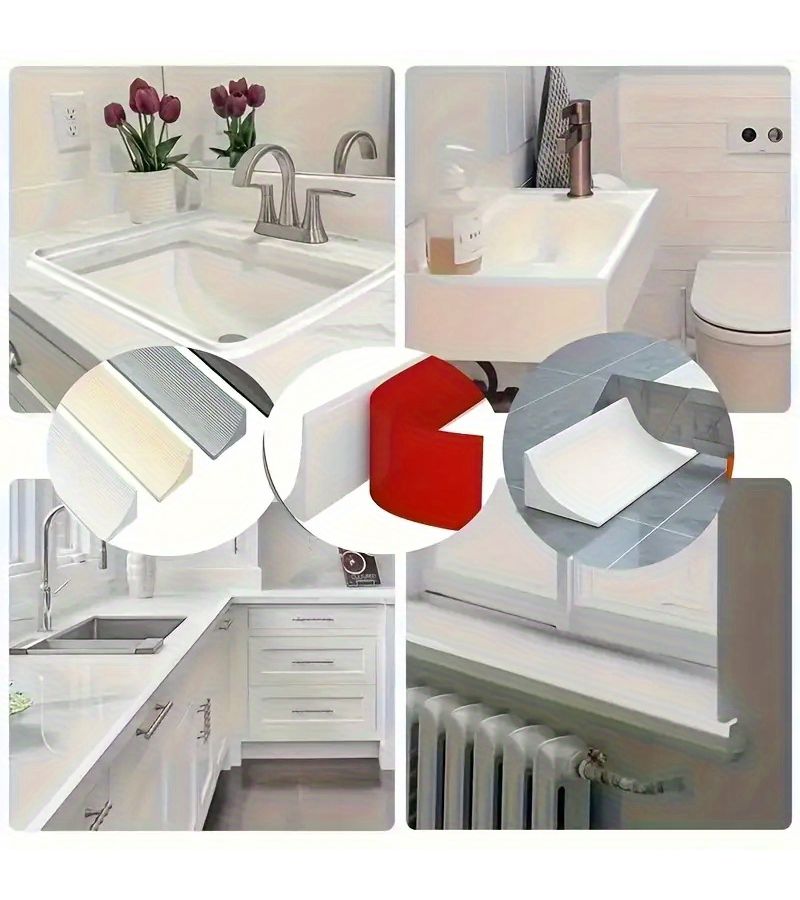 1 Piece 39.37 Inch Black Silicone Self Adhesive Waterproof Strip Shower And Toilet Countertop Sealant Flexible Barrier For Ground Surfaces Easy To Install - Image 5