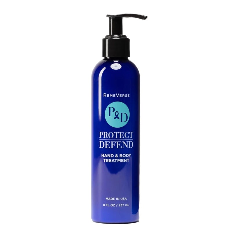 RemeVerse Protect  Defend Hand and Body Treatment Lotion  Fragrance Free  Non Greasy  Quick Absorbing Moisturizer with Hyaluronic Acid for Chemotherapy  Sensitive Skin  Made in USA  8oz