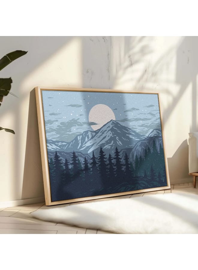 Home Gallery Panorama of Mountains Framed Canvas wall art 120x80  - Image 1
