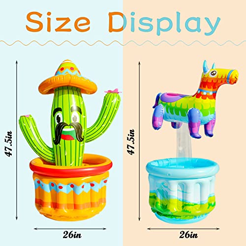 PARENTSWELL 47.5'' Drink Cooler for Parties, 2 Pack Inflatable Cactus Ice Bucket for BBQ, Bachelorette Supplies, Pool Party, Picnic, Floating Cooler for Hawaiian Luau Tropical Summer Party Decorations - Image 5
