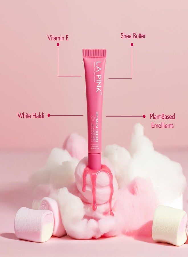 La Pink Cotton Candy Tinted Lip Balm with SPF15 | Natural Pink Hydrating Lip Tint with Kojic Acid, Shea & Kokum Butter, Vitamin E | Moisturizing, Lightweight & Non-Sticky Finish | 10gm - Image 3