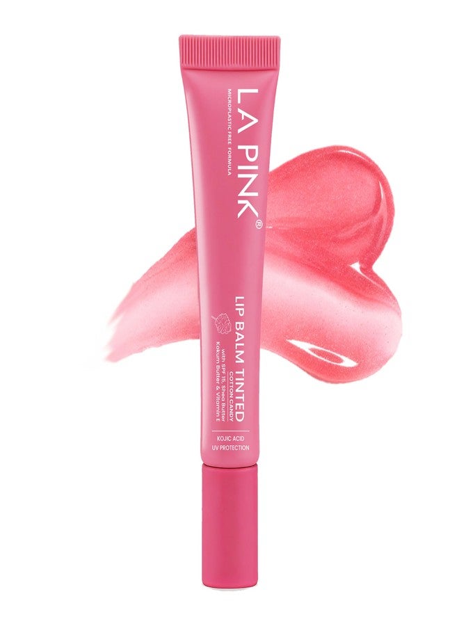 La Pink Cotton Candy Tinted Lip Balm with SPF15 | Natural Pink Hydrating Lip Tint with Kojic Acid, Shea & Kokum Butter, Vitamin E | Moisturizing, Lightweight & Non-Sticky Finish | 10gm - Image 1