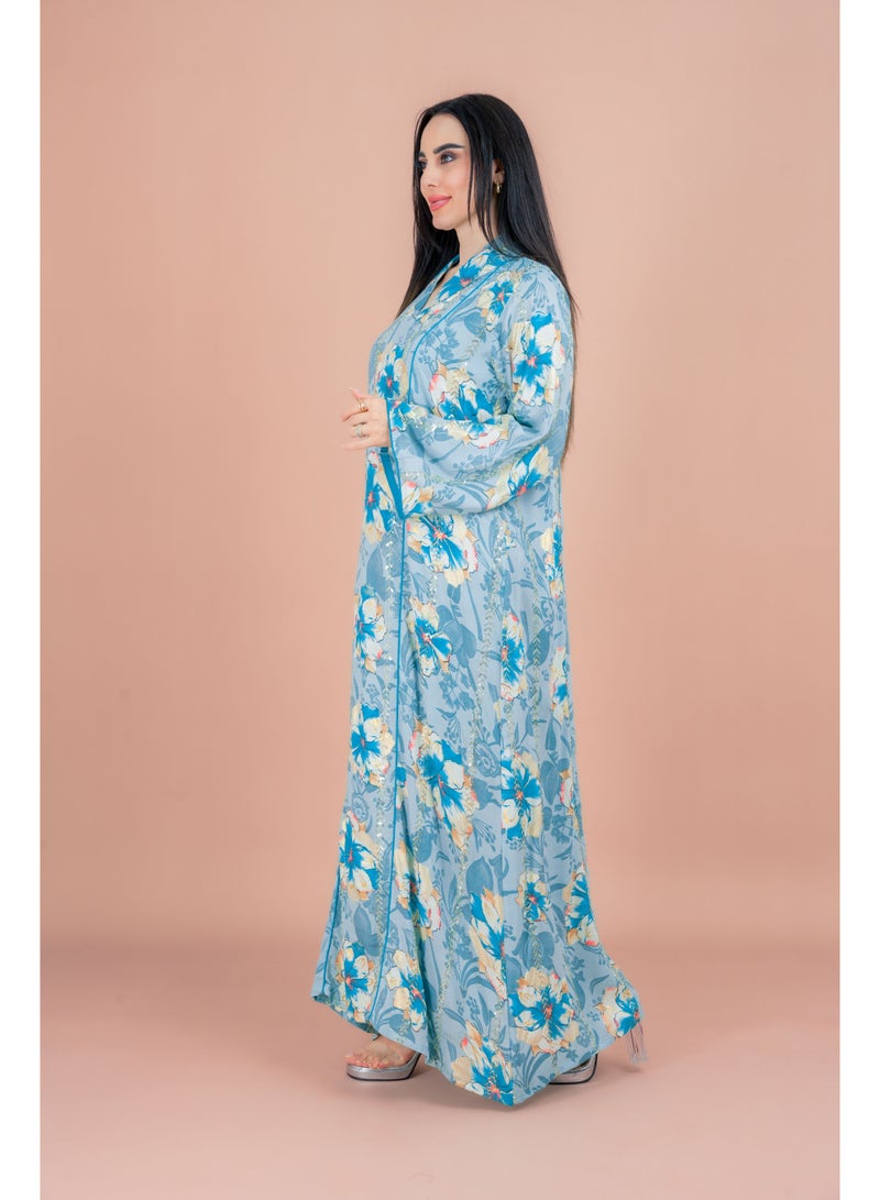 اكسا جلابية أنيقة مزينة بالزهور - Image 3