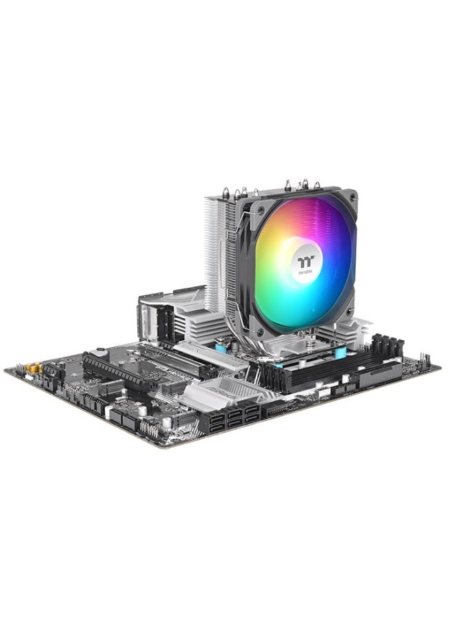 Thermaltake UX400 ARGB Sync CPU Air Cooler – 120mm PWM Fan, 240W TDP, 4x 6mm Direct Contact Copper Heat Pipes, 62.72 CFM, 25dBA, 5V Addressable RGB (9 LEDs), Aluminum Heatsink, Intel & AMD Compatible, Black | CL-P142-AL12SW-A - Image 5