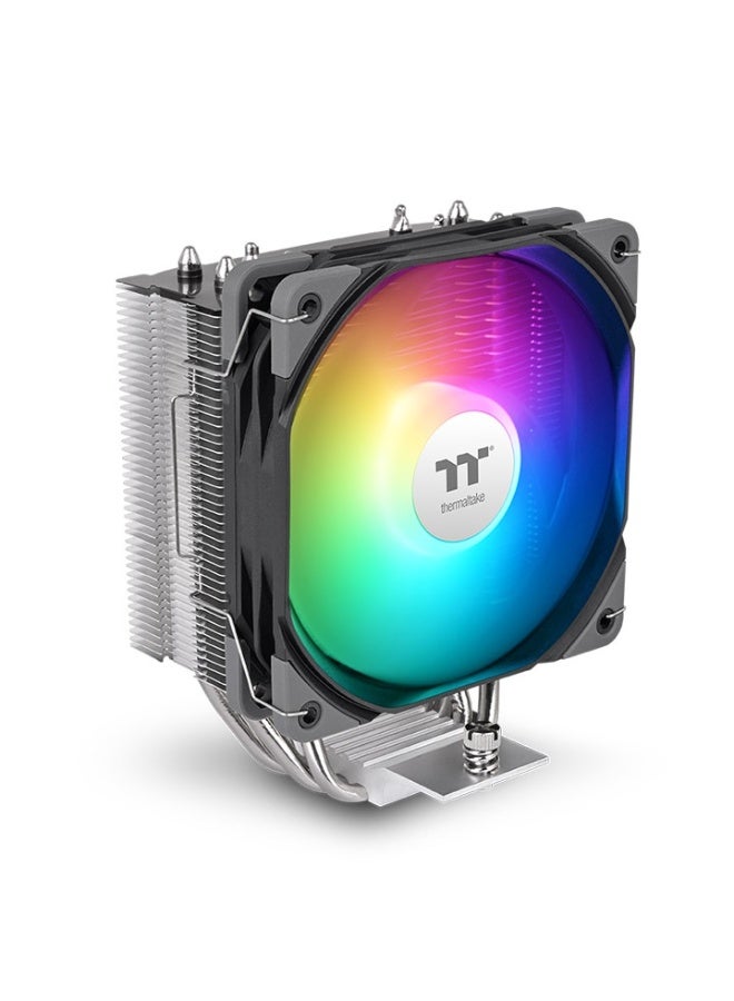 Thermaltake UX400 ARGB Sync CPU Air Cooler – 120mm PWM Fan, 240W TDP, 4x 6mm Direct Contact Copper Heat Pipes, 62.72 CFM, 25dBA, 5V Addressable RGB (9 LEDs), Aluminum Heatsink, Intel & AMD Compatible, Black | CL-P142-AL12SW-A - Image 1