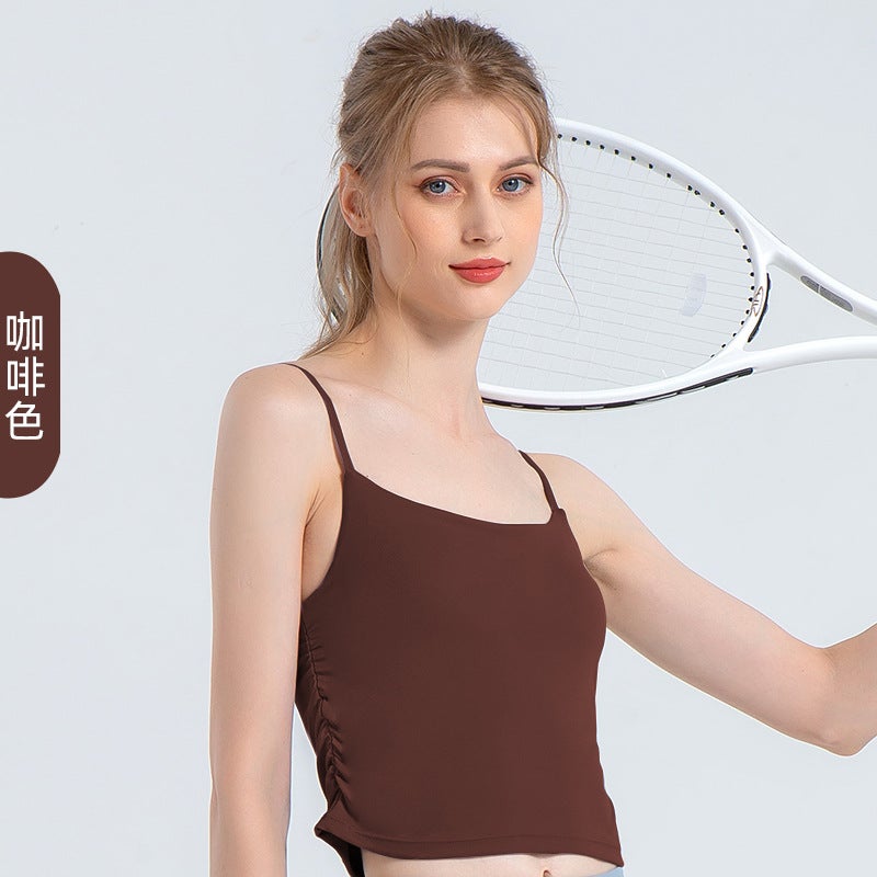Yoga Wear Sports Bra Women'S Double-Layer Pleated Beautiful Back Shock-Proof Push-Up Fitness Bra Running Vest Top - Image 1