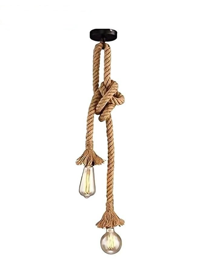 MIXDE 1M Double Head Rope Hanging Pendant - Vintage Loft Chandelier for Bedroom, Restaurant, Cafe, Bar - Country Style Décor  - Image 3